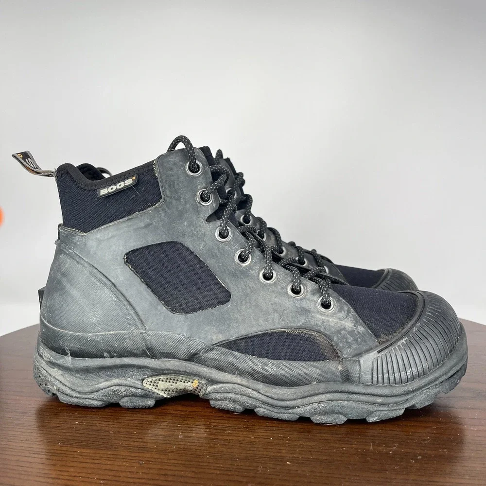 Bogs Jamison Shoes Mens 44‎ / 11 Black Comfort Rubber Waterproof Hiking Boots